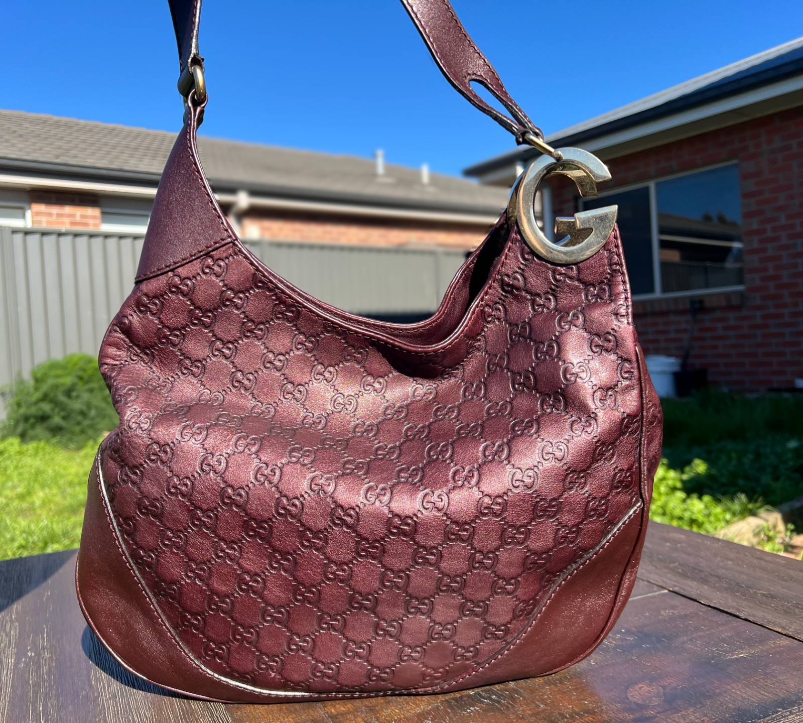 Authentic Gucci Guccissima Charlotte Leather Tote Bag