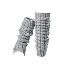 Women's Winter Fleece Lined Leg Warmers Cable Knit Leg Sleeve Long Footless