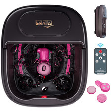 Collapsible Foot Spa with Heat and Massage,Foot Bath with 3 Pedicure Attachme...