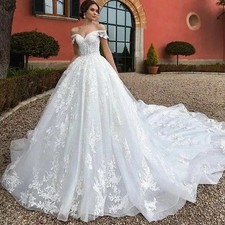 Off The Shoulder Beading Wedding Dress Exquisite Sweetheart Appliques Bride Gown