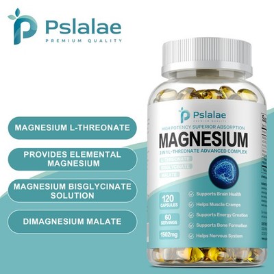 Magnesium 120pcs - L-Threonate, Bisglycinate,Malate -Brain Health,Memory & Focus