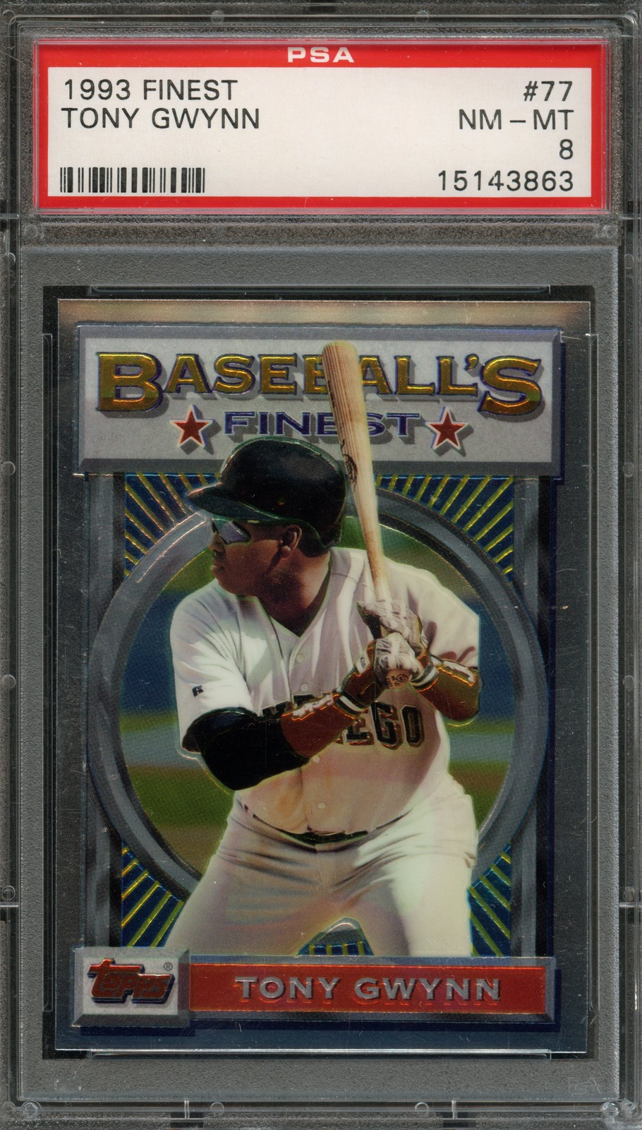 BB - 1993 - FINEST - #77 - TONY GWYNN - PSA 8 (NM-MT)