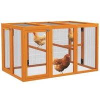 HüHnerstall Freilaufgehege Holz 140 X 84,5 X 80,5 Cm Mit DoppeltüR, Sitzstange