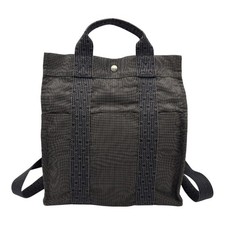 Hermes HERMES Airline Ad PM Gray Nylon Canvas Backpack Daypack Men's Used