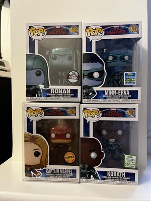 Funko Pop Marvel Bundle - Captain Marvel Chase - Ronan - Minn Erva + Korath Excl