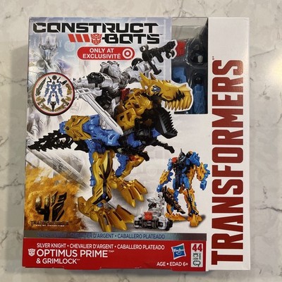 Transformers Construct Bots Silver Knight Optimus Prime & Grimlock Figures NEW
