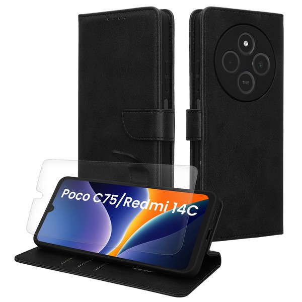 Kunstleder HandyhüLle FüR Xiaomi Redmi 14C Poco C75 HüLle Brieftasche-image