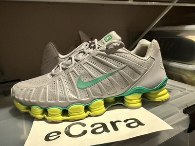 SIZE 14 NIKE SHOX TLX 488313 033 OREGON WOLF GREY GREEN VOLT