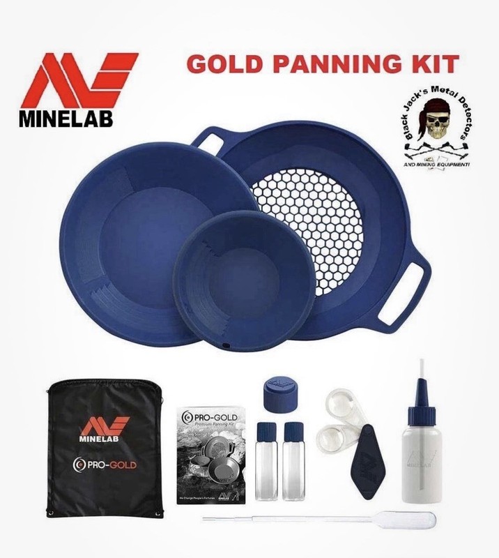 Minlab Pro-Gold panning Kit - 2 Gold Pans, Hex Classifier, Vials, Snuffer & More