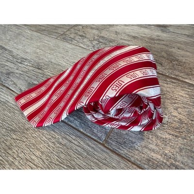 Fan Frenzy University of Utah Utes Necktie Novelty Red White Logo Stripe Mens