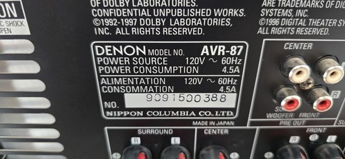 Denon AVR-87 7.1 Channel AM FM Surround Sound Stereo Receiver TESTED - EB-18722 - Picture 6 of 6