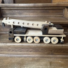 Large Handmade Wooden Boom Crane Truck, Heavy Equipment Operator Moving Parts