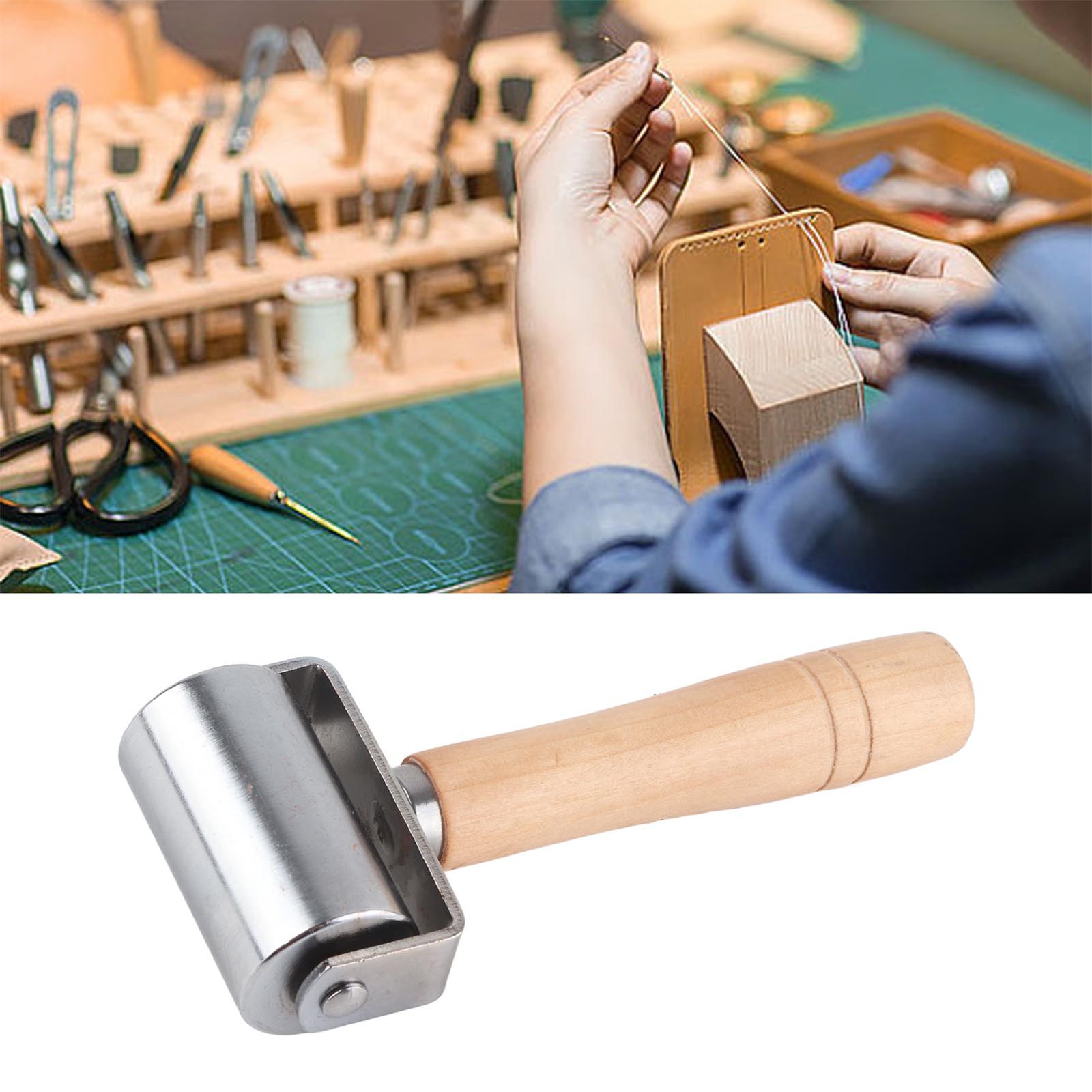 Leather Handwork Smoother 35mm Leather Roller Tool Leathercraft Edge Creaser