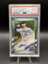 2021 Topps Chrome Andres Gimenez Aqua Refractor Rookie Auto RC /199 PSA 10