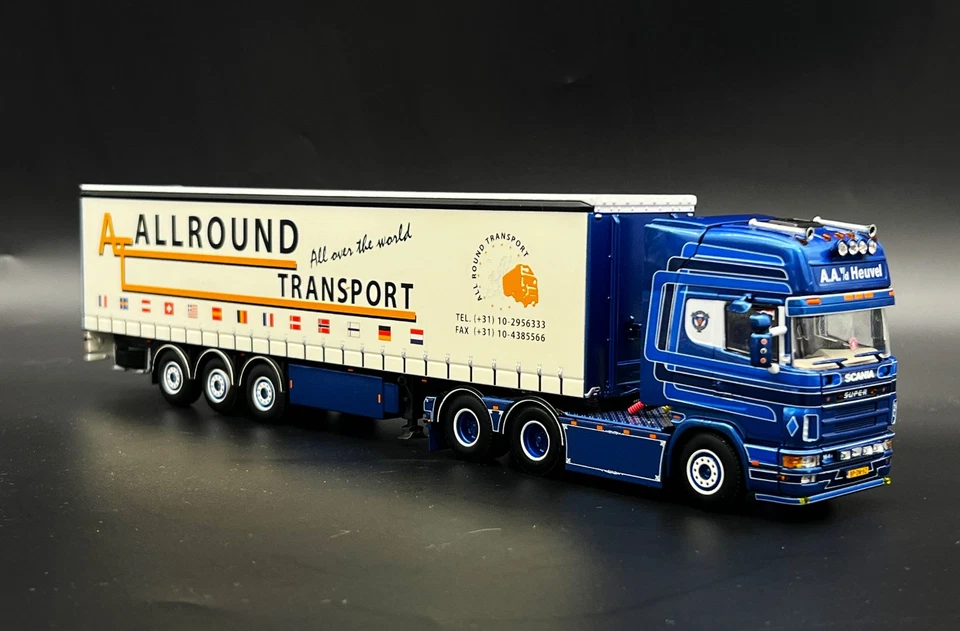 Scania 164 верхняя линия шторки трейлер "A.A. vd Heuvel" WSI модели грузовиков 1:50 - Изображение 4 из 4