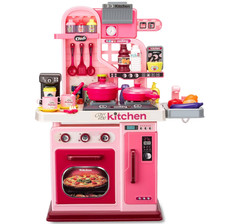 Kids Kitchen Playset 53-Piece with Stove, Sink  Oven, Lights  Sounds, Pink