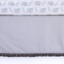 NoJo Indigo Denim/Chambray Crib Skirt/Dust Ruffle, Indigo
