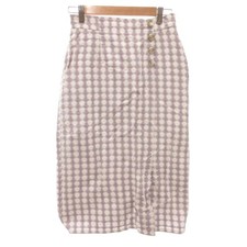 Index Purple White Checkered Long Skirt L Vintage A Condition