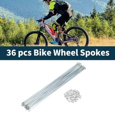 1 Set 14G 265mm Length Bicycle Spokes Nipple Carbon Steel Galvanized Universal
