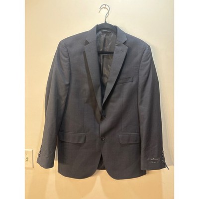 NWT Marc Anthony Mens 40R Slim Fit Suit Jacket Black 100% Wool Blazer