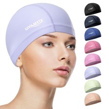 COOLMATE Fabric Swim Cap for Women, Men  Kids   Silicone Water Resistant