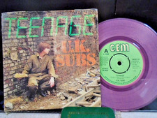 UK SUBS " TEENAGE " PINK VINYL 7" 45  EX+ COND.IN PIC SL.
