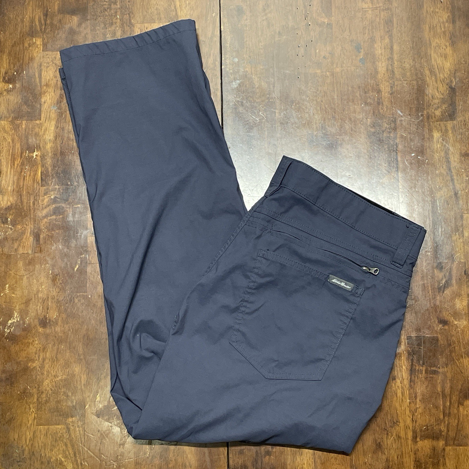 Eddie Bauer Hiking Mens 38x26 Pants Stretch Cargo Gray Blue Nylon Stretch
