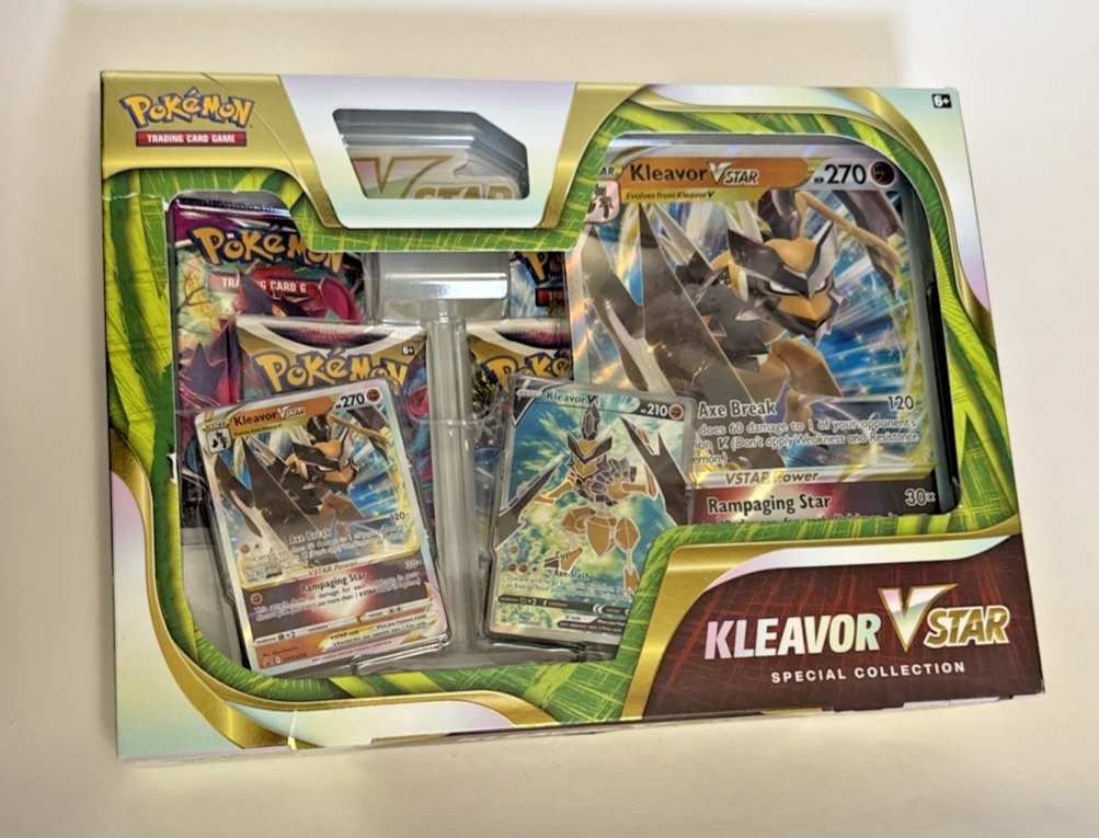 Pokmon TCG Kleavor VSTAR Special Collection Box New/Factory Sealed Damaged Box | eBay Pokmon TCG Kleavor VSTAR Special Collection Box New/Factory Sealed Damaged Box | eBay