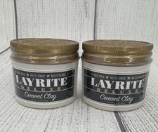 Layrite Deluxe Cement Clay 4.25 Oz Lot of 2 High Hold Matte Finish Wax Gel