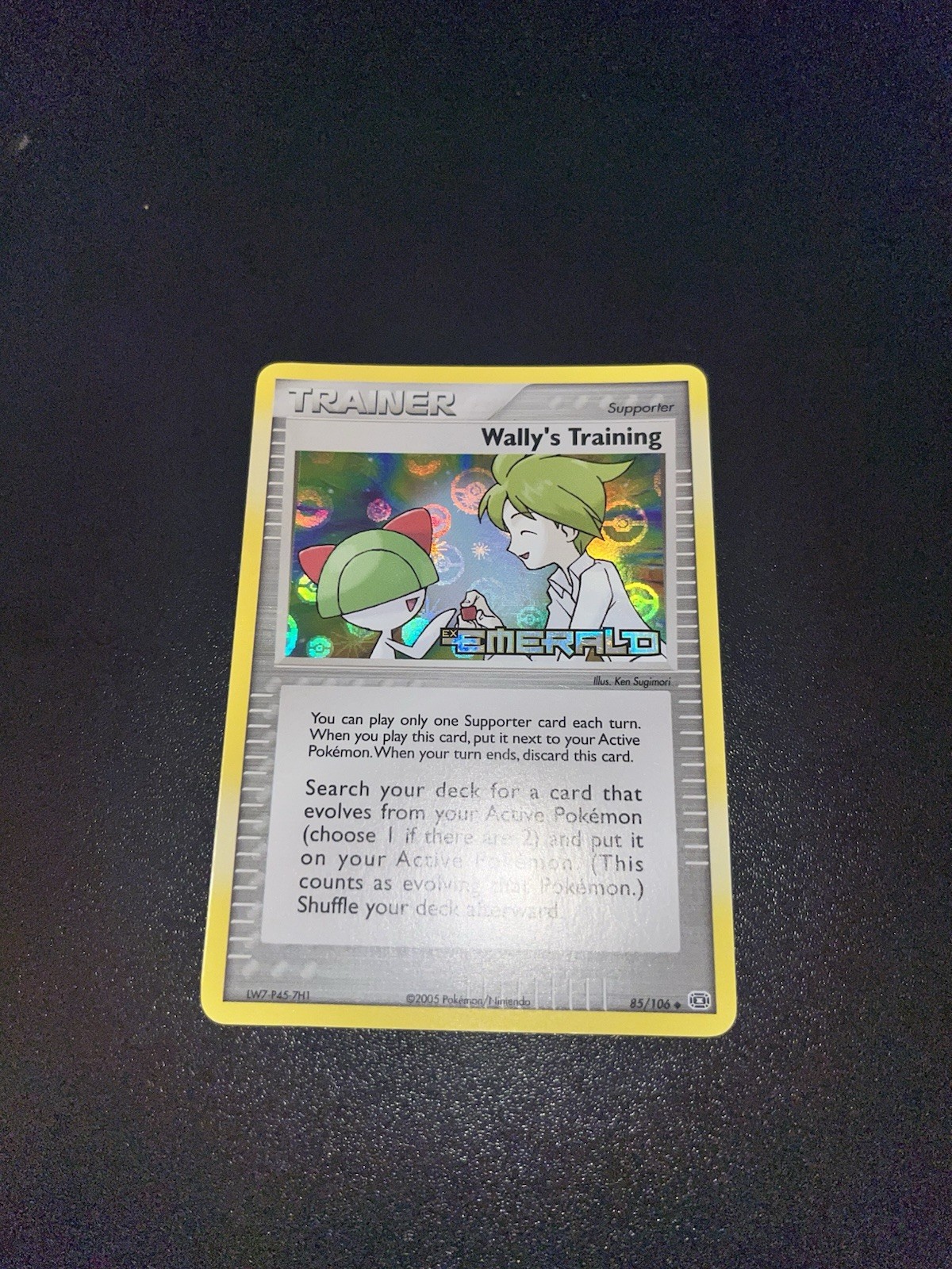 Wally’s Training 85/106 Ex Emerald Reverse Holo Stamped NM Pokemon Trainer Card