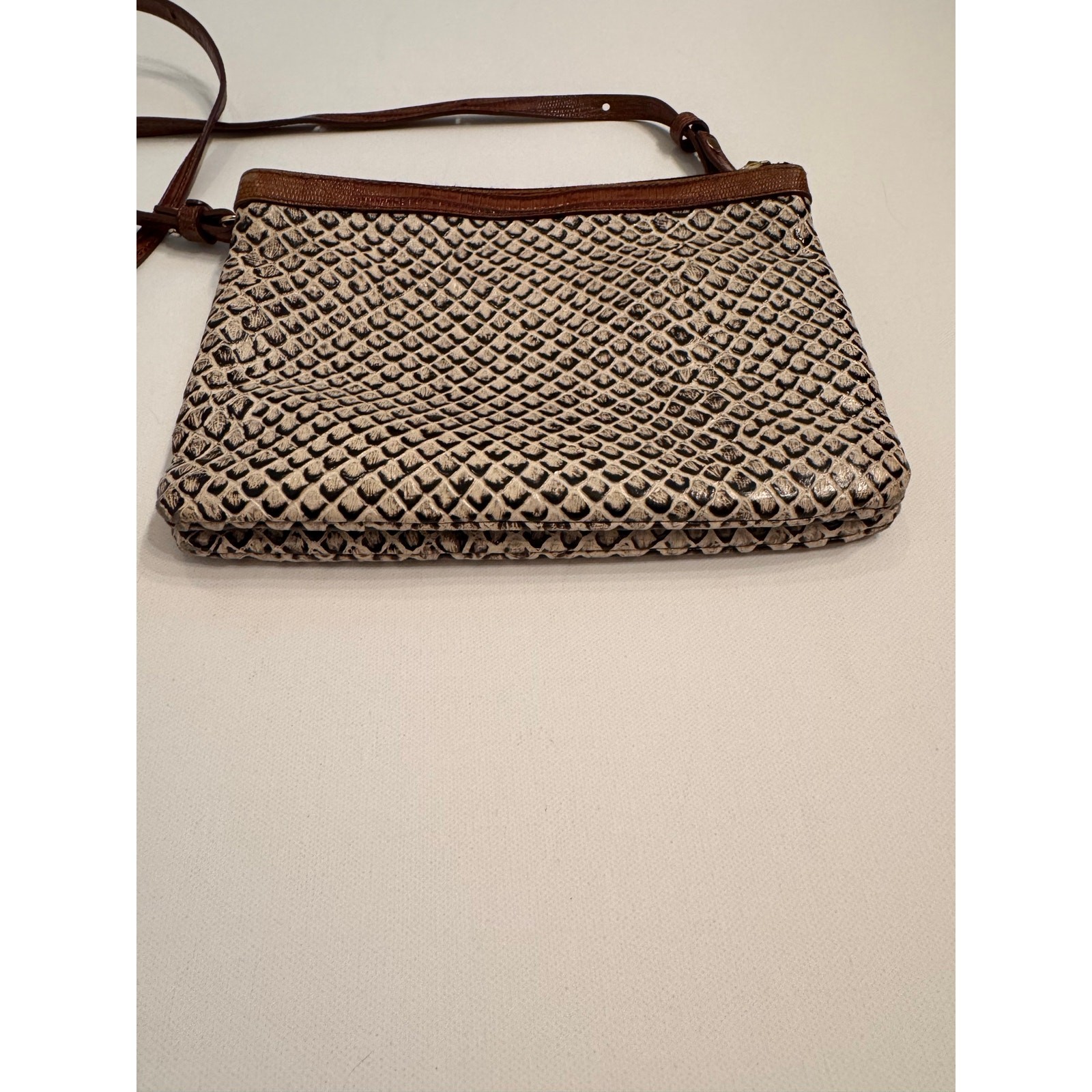 Brahmin Perri Crossbody Onyx Java Leather Bag Whi… - image 4