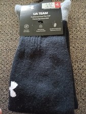 NWT UNDER ARMOUR UA TEAM OVER THE CALF SOCKS BLACK/WHITE/ GREY,, 1 PAIR.LOOK