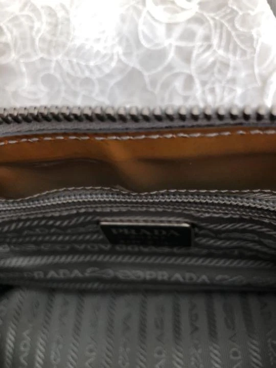 PRADA Nylon Shoulder Bag Tote Bag Auth Blue Brown Gray Medium Women Italy 118321 - Image 3 of 4