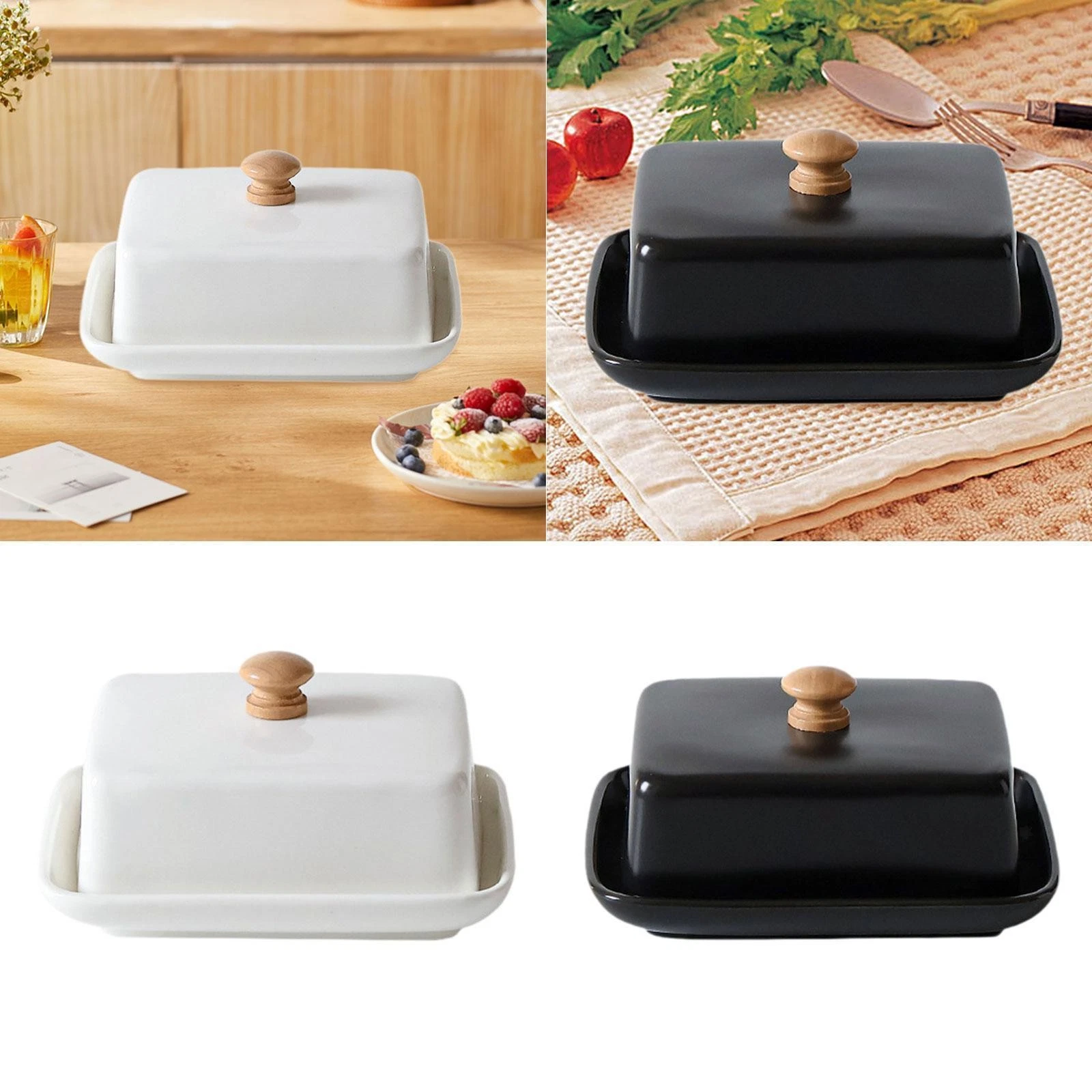 Ceramic Butter Dish Butter Container with Airtight Cover Large Butter Keeper