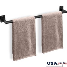 24 Inch Towel Bar Heavy Duty Wall Mounted Towel Rack Organizer Matte Black Decor