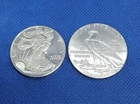 Lot Of Two 1/2 Oz Silver Rounds one total troy oz (B1)