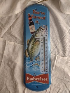 Budweiser You’ve Earned It Nostalgic Tin Thermometer 17”