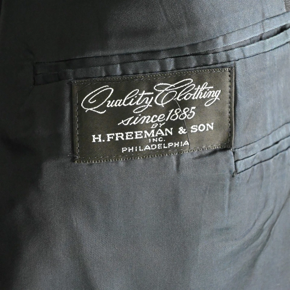 H. Freeman & Son 58R 48x30 Azul Cuadros Hecho en EE. UU. Lana Hombres Chaqueta Pantalones Traje Foto 4 de 4