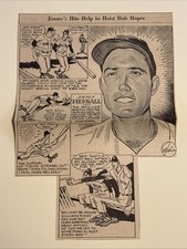 Jim Piersall Ted Williams Pinky Higgins 1955 Sporting News Baseball 8X12 Cartoon