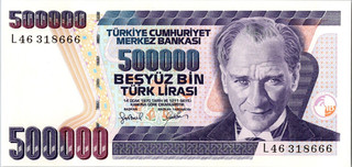 TURKEY 500000 Liras Issue Date 1970 UNC