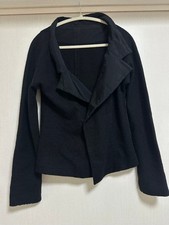 USED RARE Y'S YOHJI YAMAMOTO WOOL JACKET, COLOR BLOCK DESIGN, BLACK, SIZE 2
