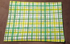 COUNTRY COTTAGE SET OF 4 ST. PATRICKS GINGHAM FABRIC PLACEMATS/4 FABRIC NAPKINS