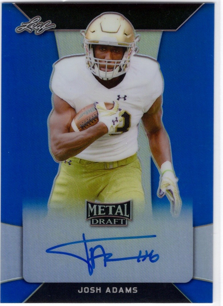 Josh Adams Leaf Metal Draft Touchdown Kings Autograph #JA2 Blue Prismatic