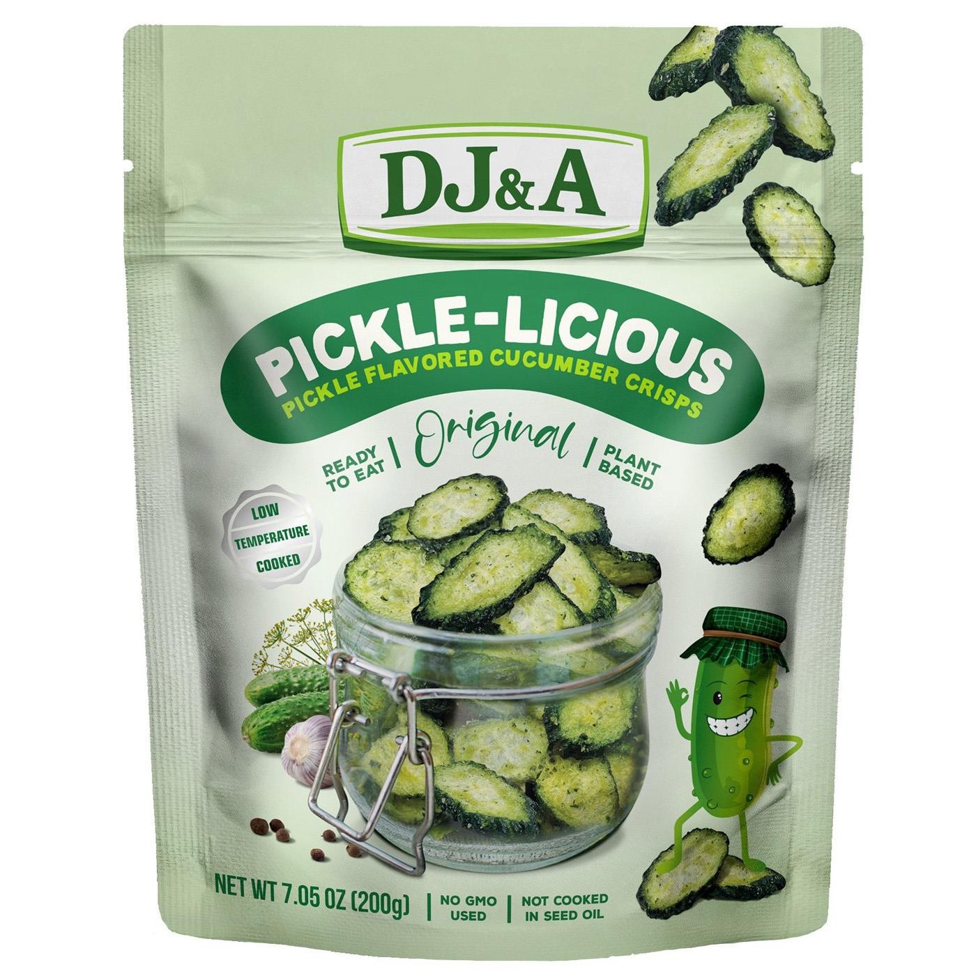 DJ&A Pickle-Licious Air-Dried Cucumber Slices Flavoured Crisps Snack Pack 200g