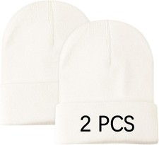 Beanies Hats Multiple Colors Available Stocking caps for One Size, 2pcs Beige