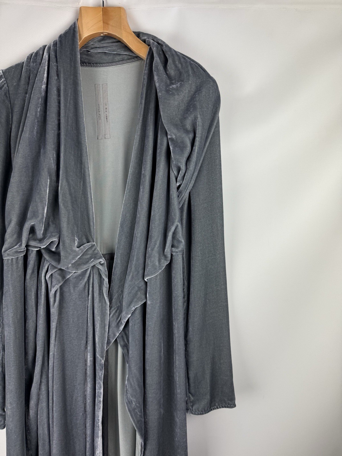 Rick Owens Ladies Avant-Garde Velvet Wrap Belted Midi Cardigan Dress Size US 4 image 5