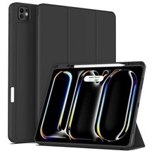 iPad Pro 13 Inch Case M4 2024 Model 7th Generation Pencil Holder, Soft Slim Back