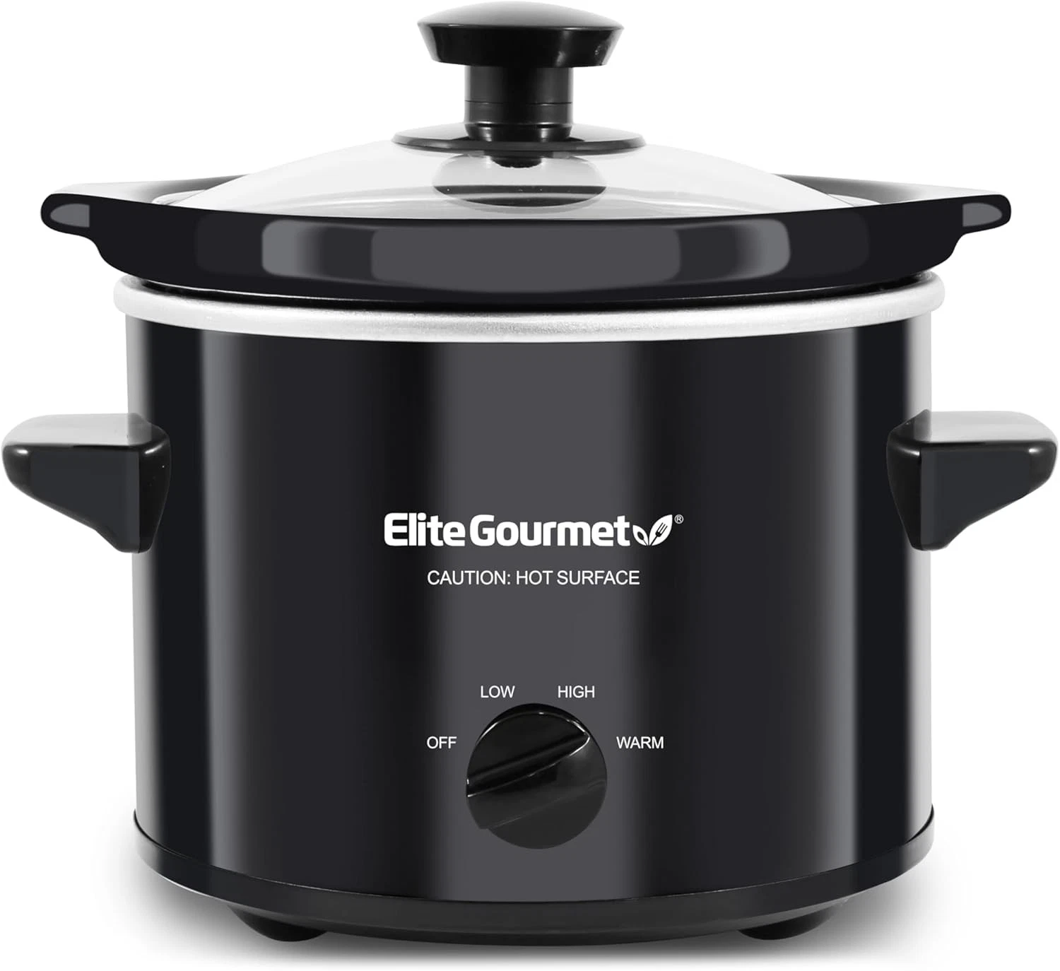 Elite Gourmet MST239X Electric Round Slow Cooker, Adjustable 2 Quarts, Black