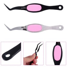 2 Pcs Reverse Tweezers Stainless Steel Craft Jewelers Crossing Lock