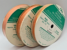 Vintage Offray Grosgrain Ribbon Lot- 725 Apricot- 3 Rolls 20 Yards Each 3/8- 5/8